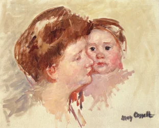 Mutter im Profil mit Baby Wange an Wange (Nr. 2), ca. 1909